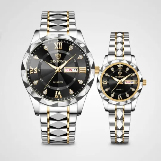 Royal Black Couple Watch Set